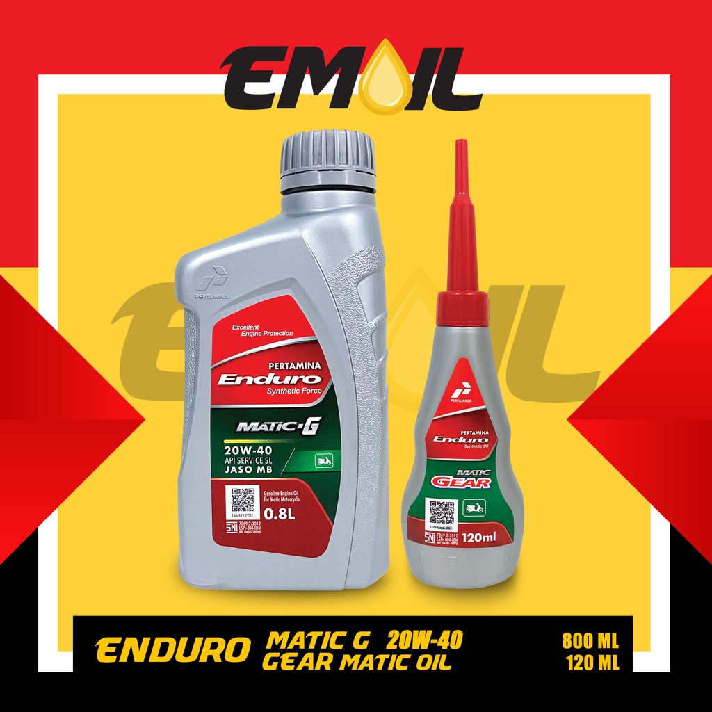 PAKET PERTAMINA OLI GEAR ENDURO DAN OLI ENDURO MATIC G SAE 20W40 800ML