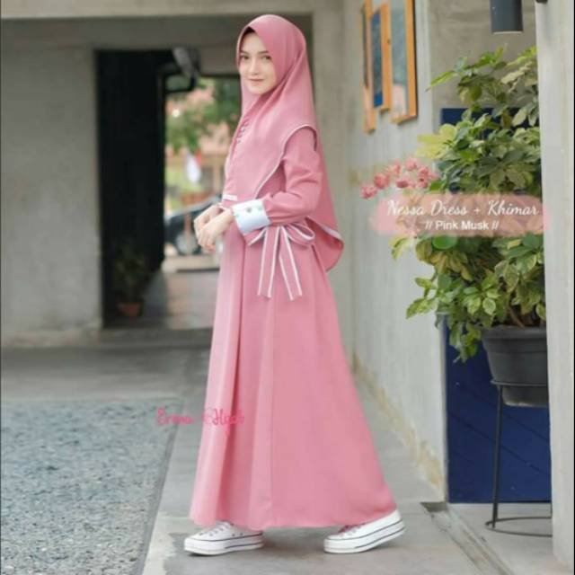 Nessa dress + khimar baju muslim wanita