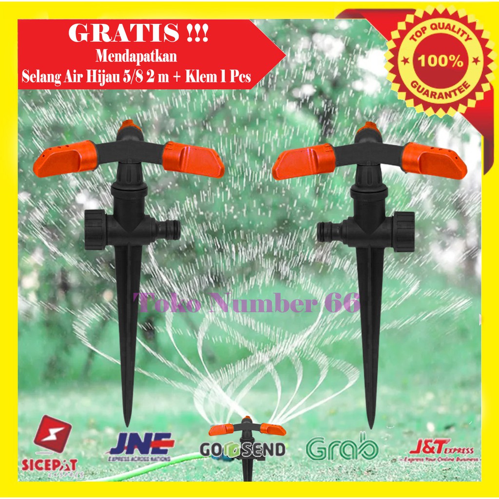 SPRINKLER SEMPROTAN KINCIR AIR 3 ARAH 360 DERAJAT PERALATAN PERKEBUNAN PENYIRAM TANAMAN &amp; RUMPUT