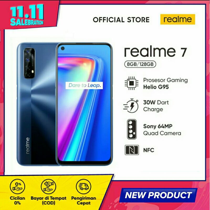 Realme 7 Ram 8/128GB [Sony 64MP Quad Camera, Helio G95, NFC]
