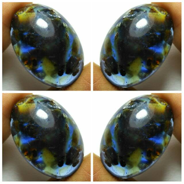 NATURAL MAN MADE BATU AKIK GETAH KATILAYU BIRU