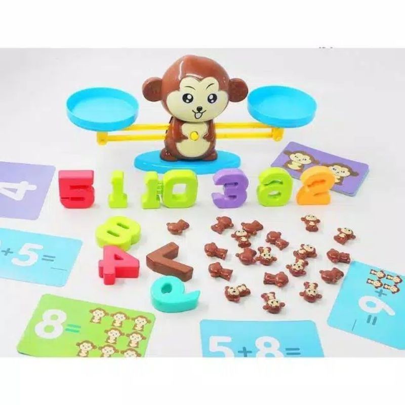 Mainan Monkey Balance Math Toy Game/Belajar Matematika Monkey Balance/Timbangan Belajar Berhitung