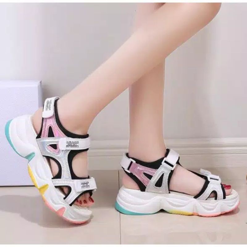 RK Collection - Sandal Wanita Imprt Berhologram Korea style Bd27-6
