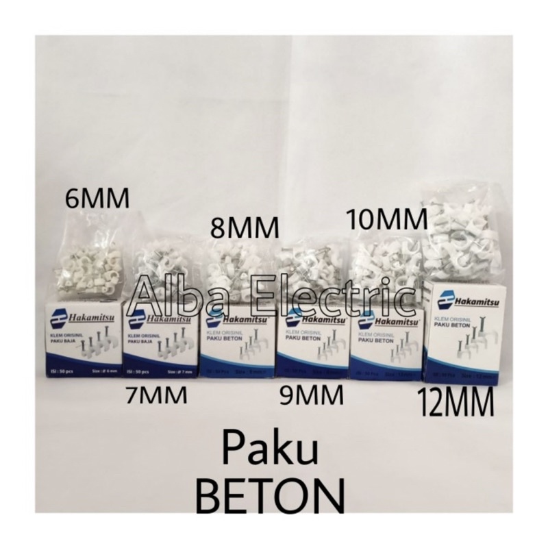 Klem kabel paku beton 6mm - 10mm HAKAMITSU/klem kabel pake beton 10mm/klem kabel paku beton 9mm