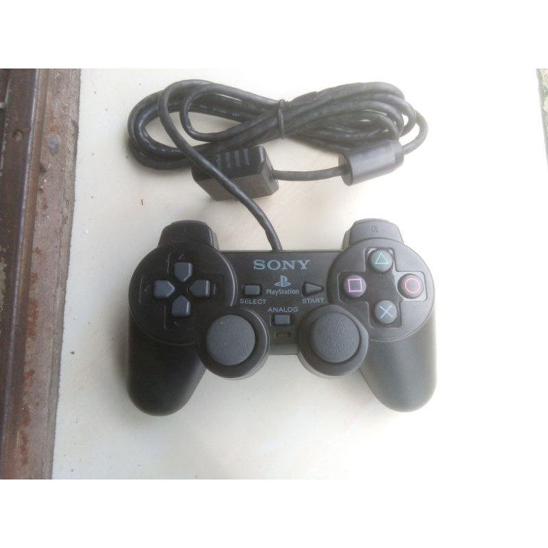 stik ps2 original pabrik dualshock kabel serat