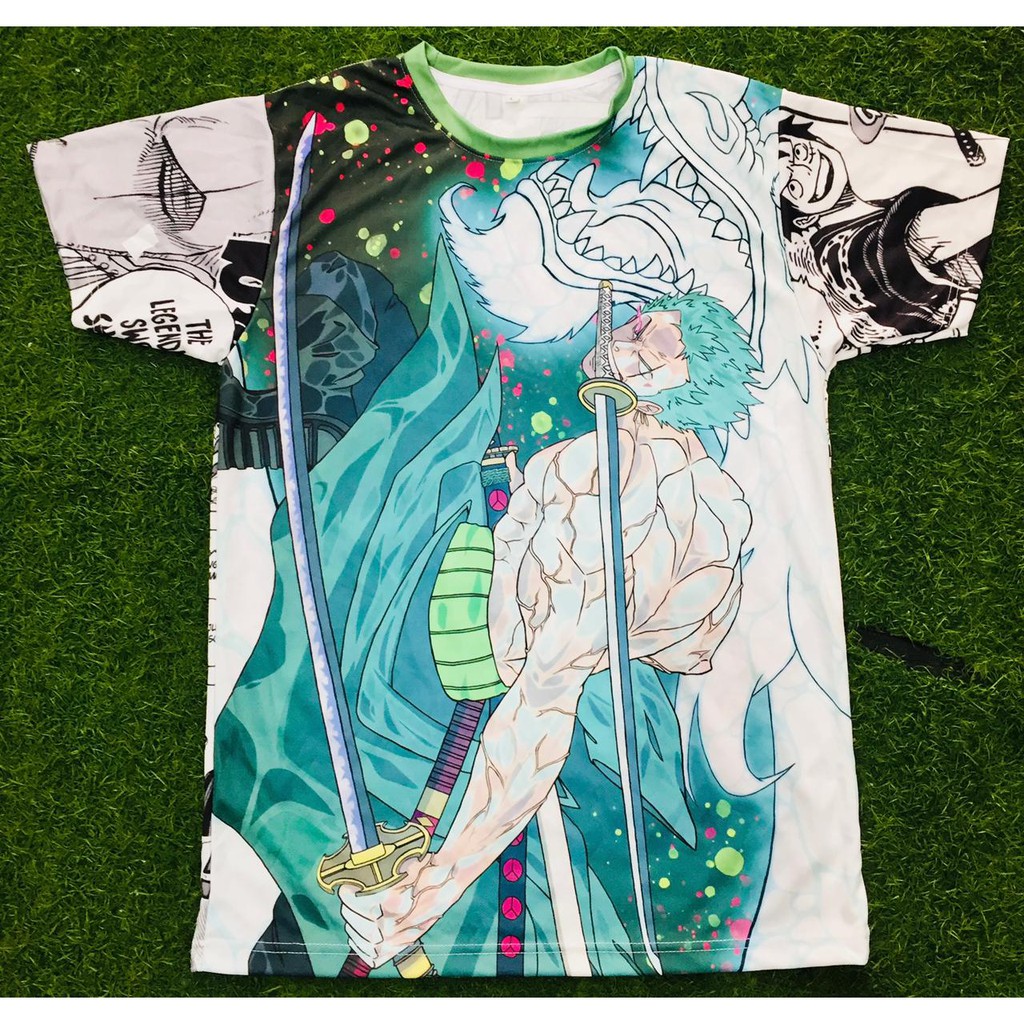 Tshirt Roronoa Zoro Santoryu Fullprint Anime One Piece Premium