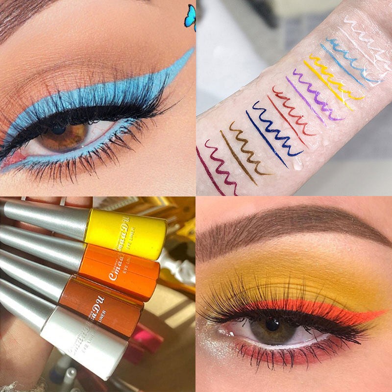 CMAADU Colorful Neon Liquid Matte Eyeliner Cair Warna Warni Tahan Air