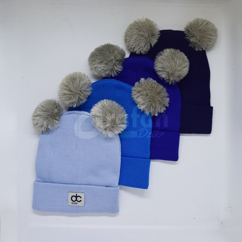 Kupluk Pompom Dc Kids Topi Rajut bayi/anak 0-6 tahun bahan Katun lembut kualitas premium