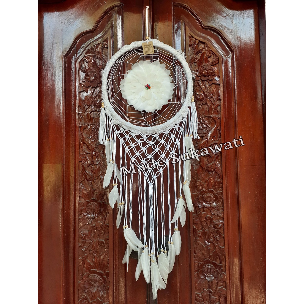 Dream catcher jaring bunga kembang bulu ayam hiasan dekorasi