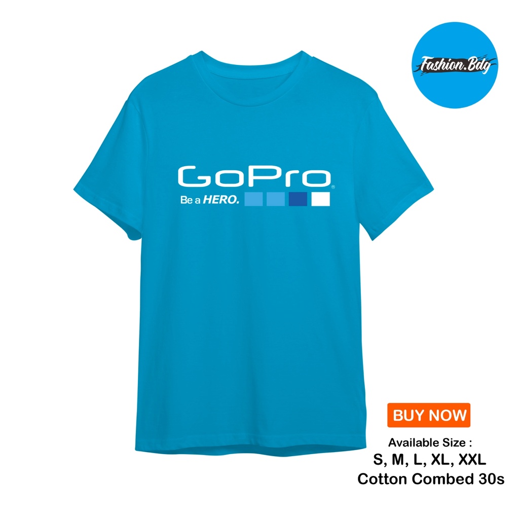 Kaos Baju GoPro Cotton Combed 30s  S, M, L, XL, XXL Terlaris