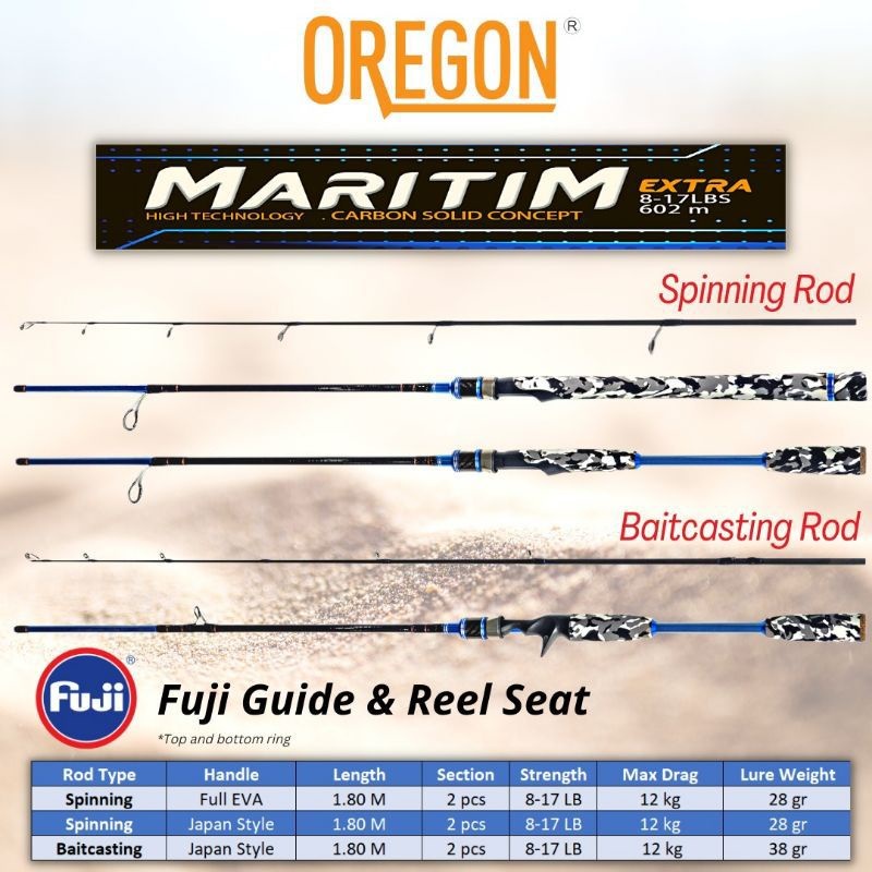 Joran Spinning Casting BC Oregon Maritim Carbon Solid Fuji Guide
