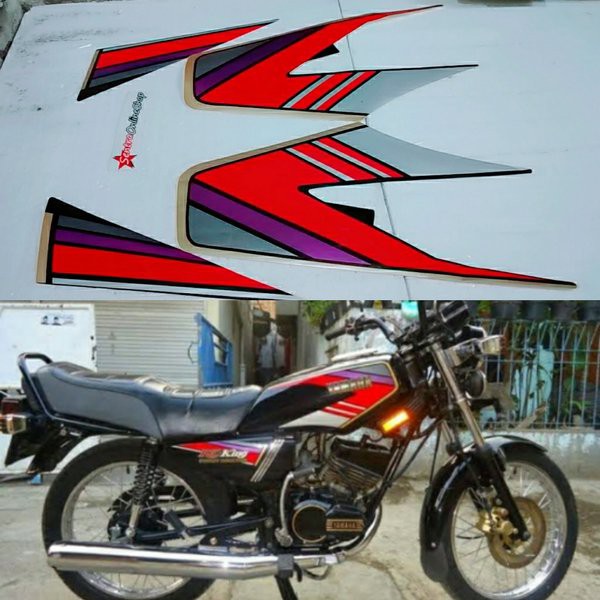 POLET striping list motor rx king cobra 1994 merah ungu silver