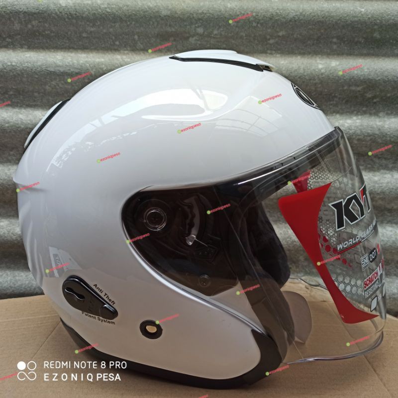 HELM KYT KYOTO R SOLID WHITE PUTIH ORI ORIGINAL
