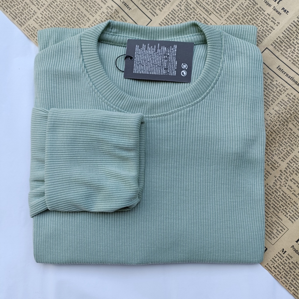 PART II Kaos Rib Premium / Kaos Grosir / Kaos Rib Premium Tebal / Kaos Lengan Panjang Termurah-Pastel green