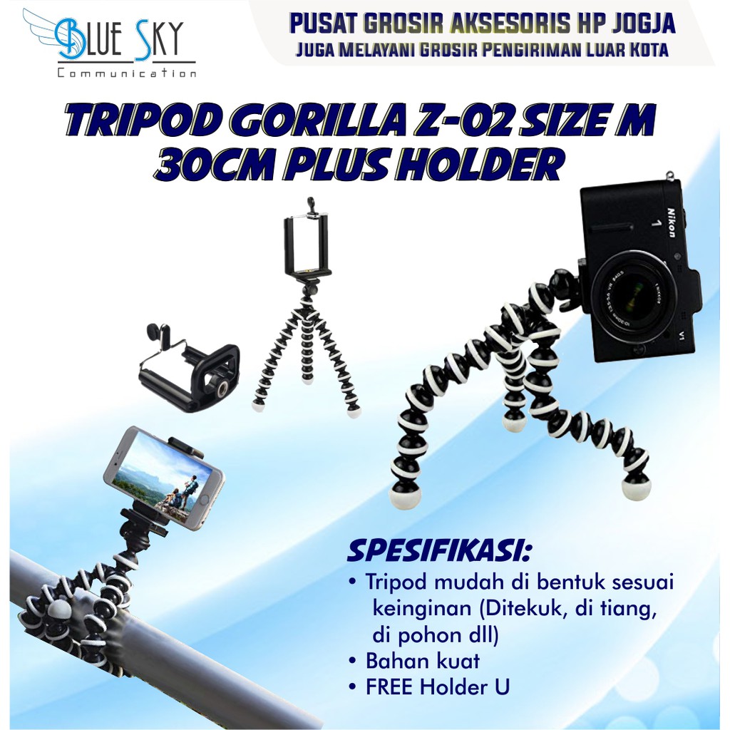 TRIPOD GORILLA Z-02 SIZE M 30CM PLUS HOLDER