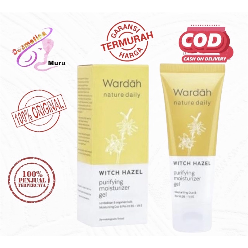 Wardah nature daily witch hazel purifying moisturizer gel 40 ml