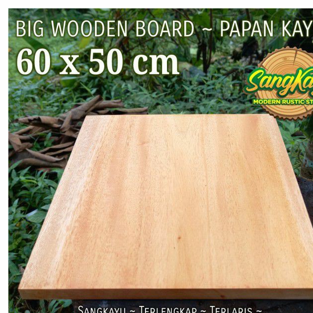 Kayu papan kayu 60x50cm wooden board nampan kayu talenan serving tray