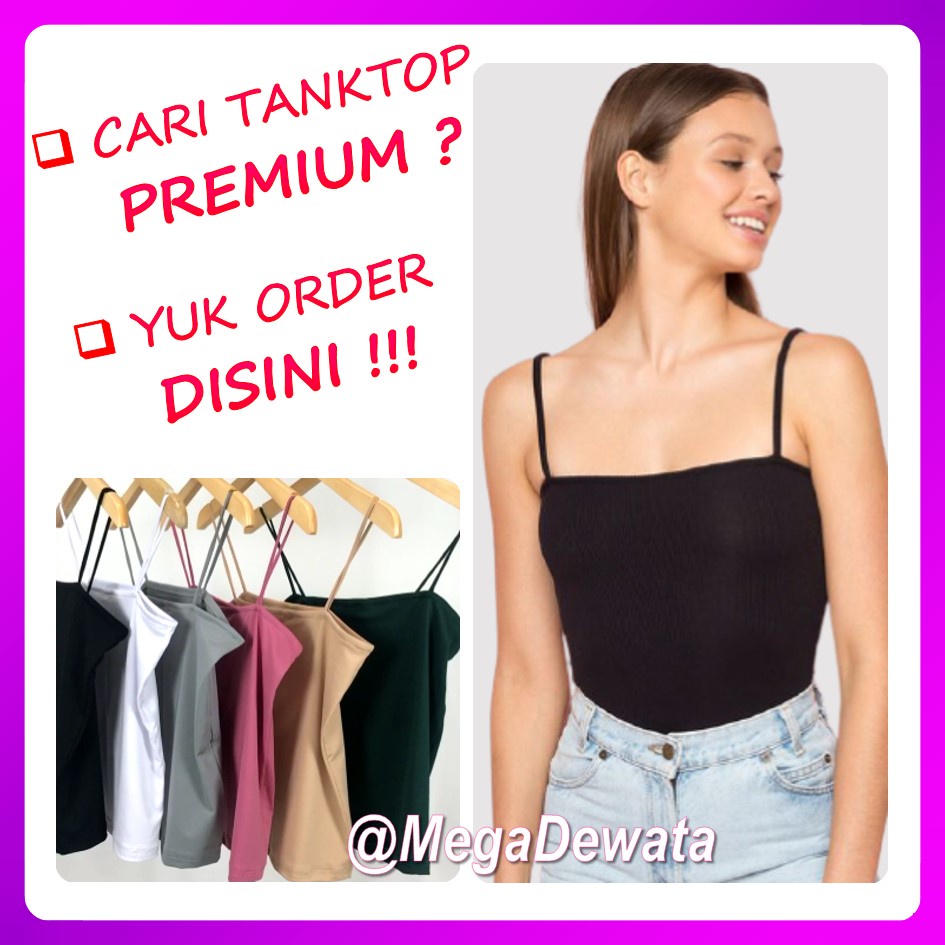 Tanktop Tank Top Tangtop Tengtop Singlet Daleman Tali Kecil Wanita Polos Korea Sexy Premium Murah A4