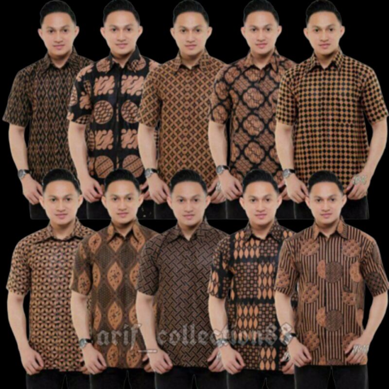 Hem Batik Pria Pendek Lawasan Sogan/Pari Sulur/Parang Black/Merak Papua Ori by Batiek Solo DC270927