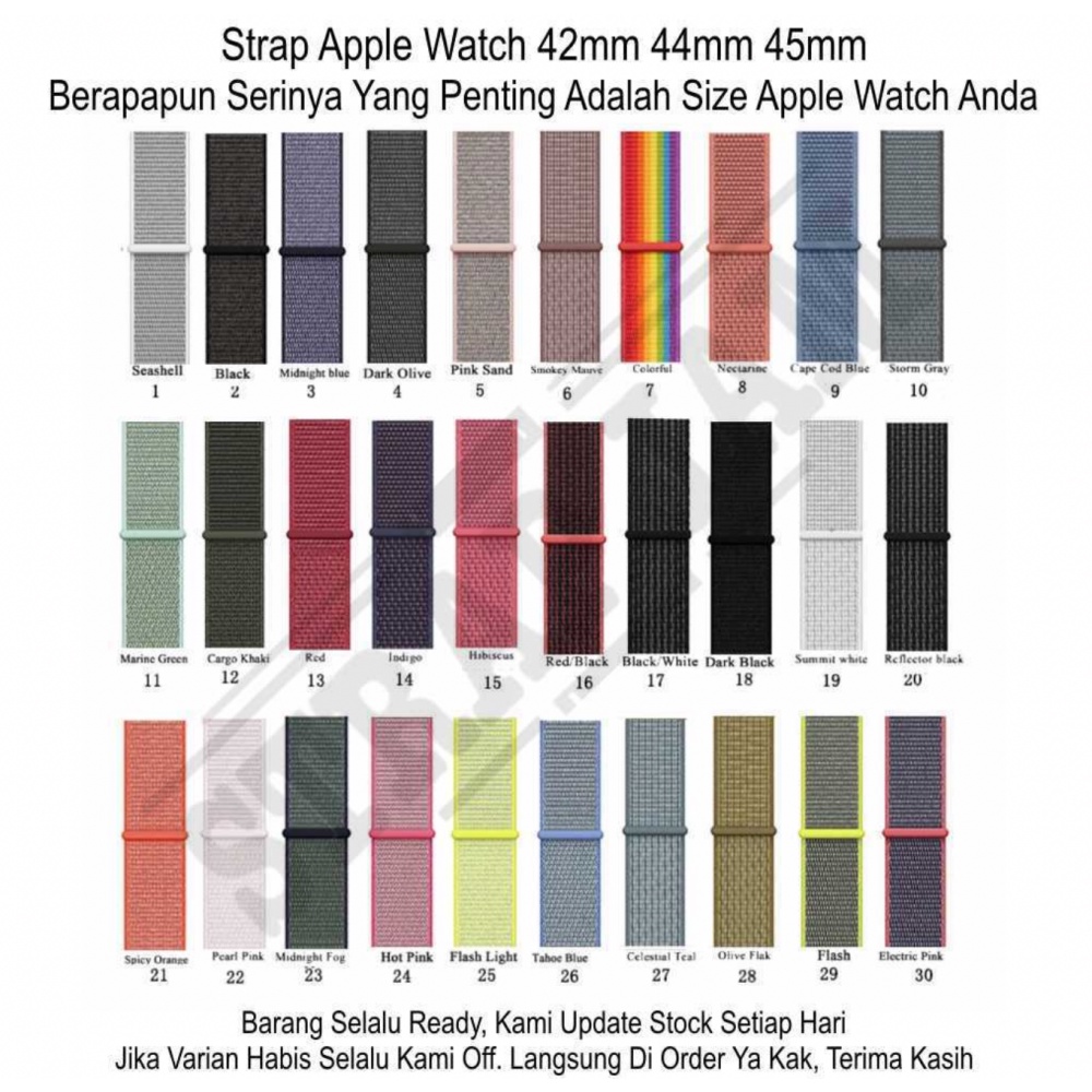 Tali Jam Strap Apple Watch 42mm 44mm 45mm - Sport Loop Nylon Breathable