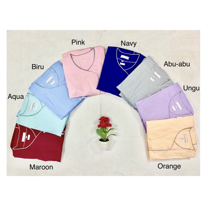 [Sandrina] Baju seragam suster ( Lengan panjang )/ Seragam baby sitter/ Seragam klinik