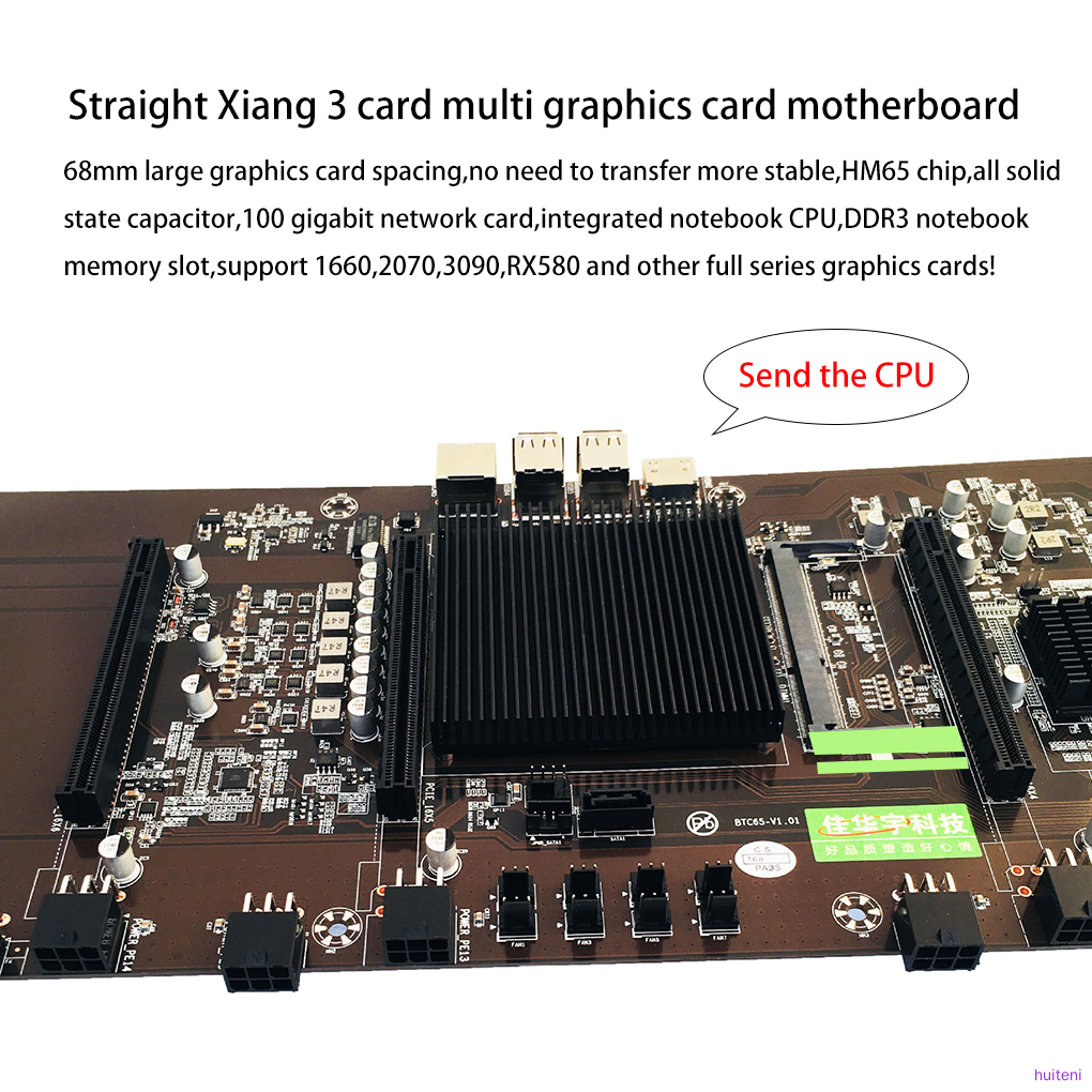 Motherboard Komputer Hm65 Chip Terintegrasi Cpu Dengan 8 Slot Kartu Video Pci-E Huiteni