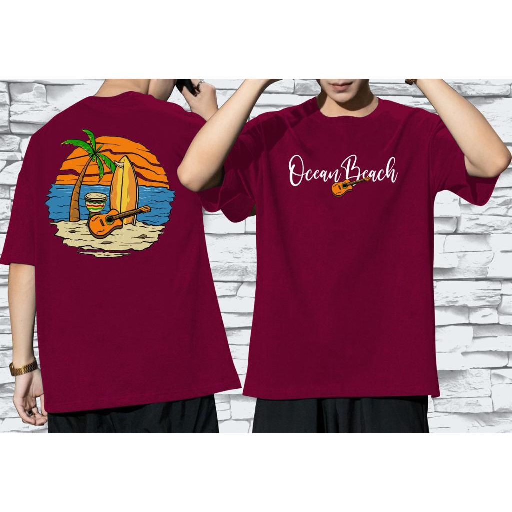 Kaos Distro Pria TShirt Pria Kaos Pria OCEAN BEACH GB - BF299