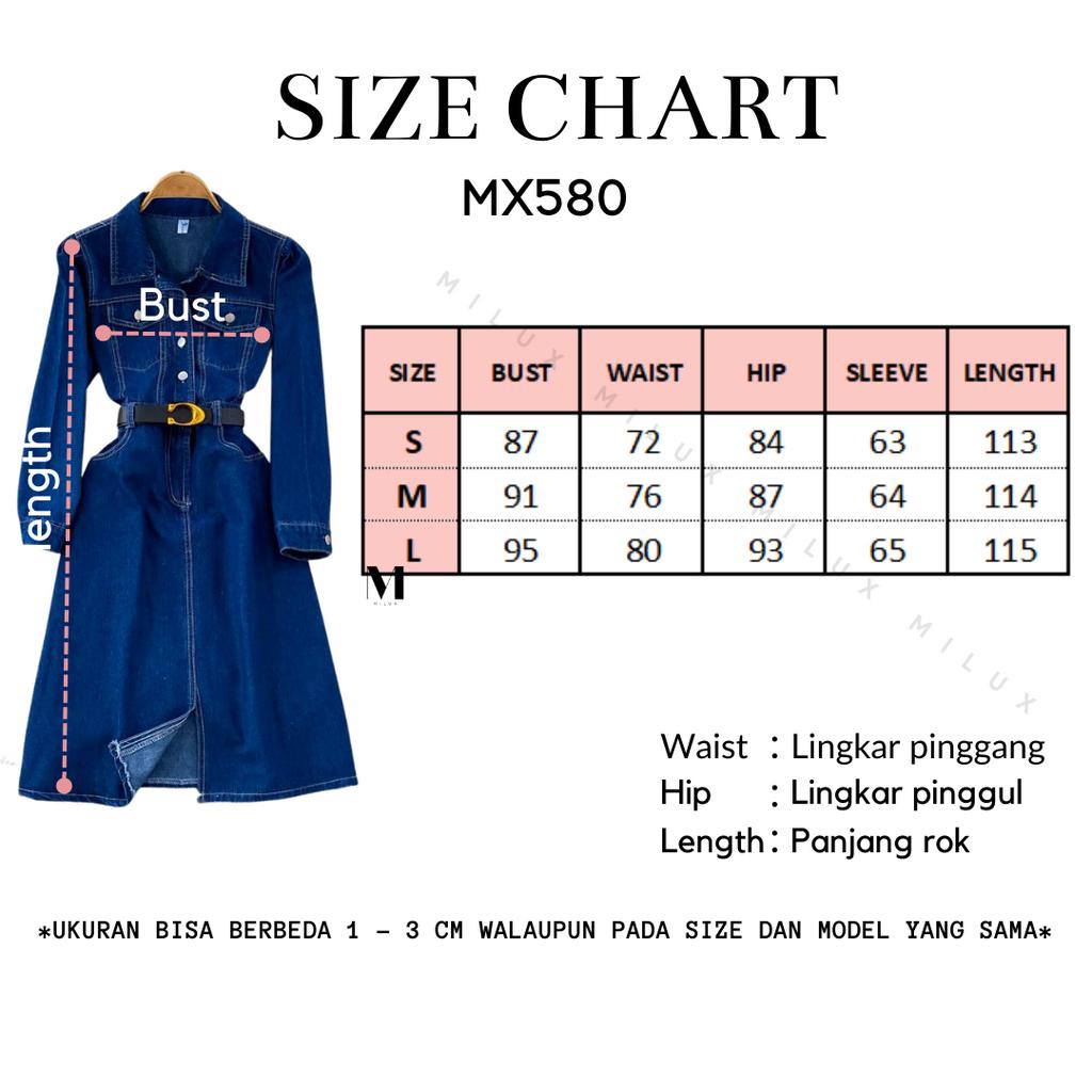 MIDI DRESS JEANS TERUSAN DENIM INCLUDE BELT IMPORT WANITA MX580