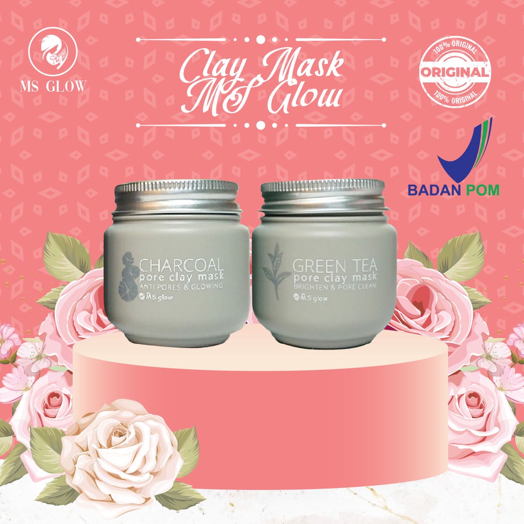 Clay Mask By MS Glow Aman & BPOM Original untuk Menghilangkan komedo dan Mencerahkan Kulit Wajah