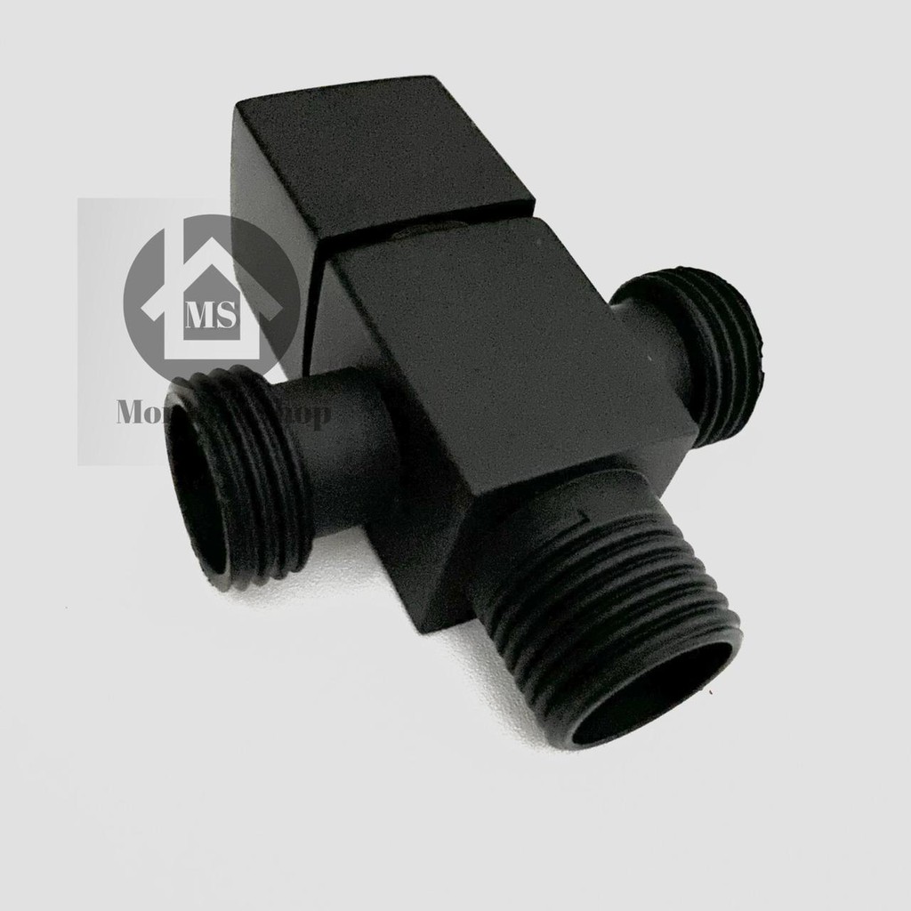 Stop kran cabang HITAM kotak Mini 60302BL-keran air tee shower double kloset valve black closet R36