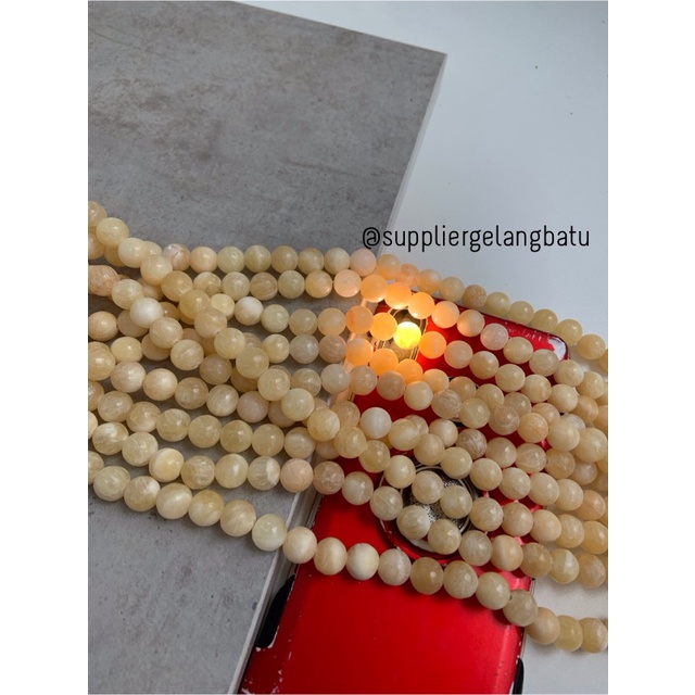 bahan batu Manigajah 10mm kuning natural akik corak retak SOFT YELLOW