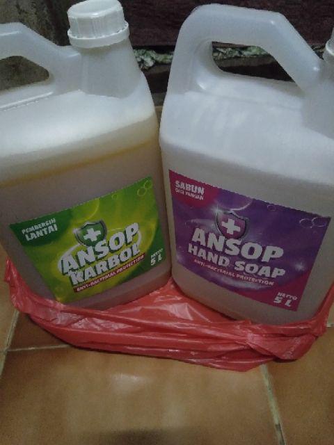 Ansop Karbol Anti Bacterial Pembersih Lantai 5 Liter Ready Anti Corona 5l / Ansoap