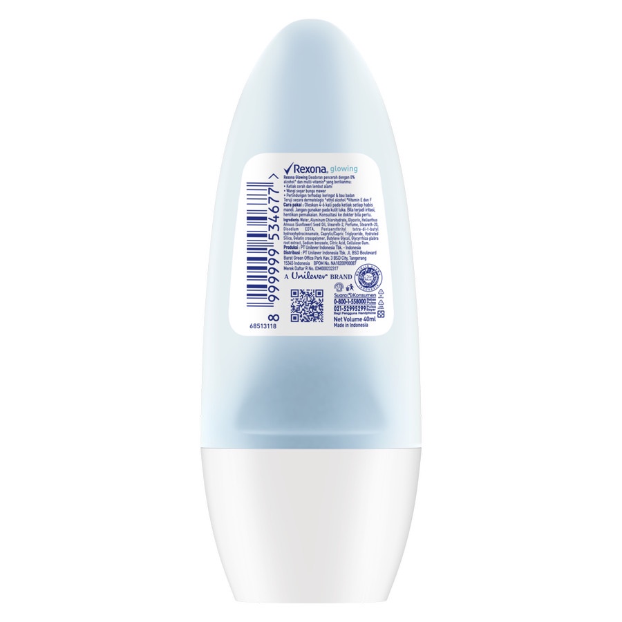 Rexona | Women Deodorant Roll On Glowing White 40ml | Deo Roll On