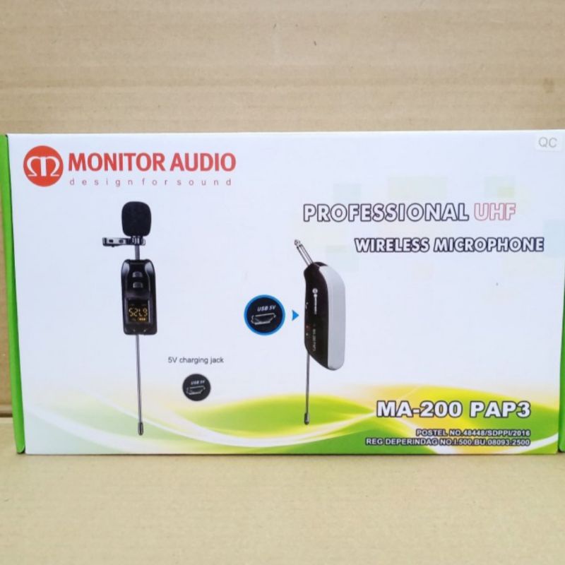 Monitor Audio Ma 200 pap3/Wireless Microphone Clip on Portable Mic