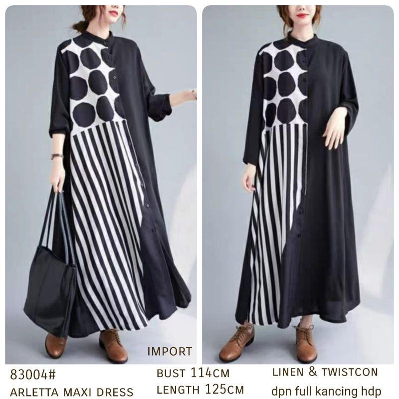 MDLV ~ 83004# Arletta Maxi Dress Oversize Dress Long Dress Big Size Fashion Import