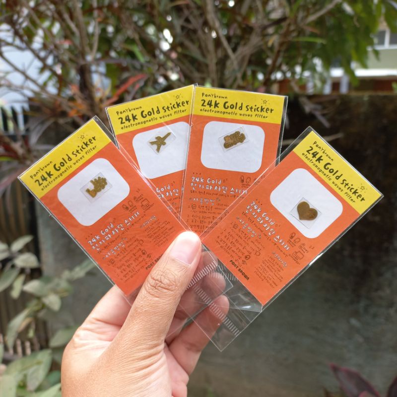 Stiker Anti Radiasi Pony Brown 24K Gold Plating Sticker Termurah Se Indonesia