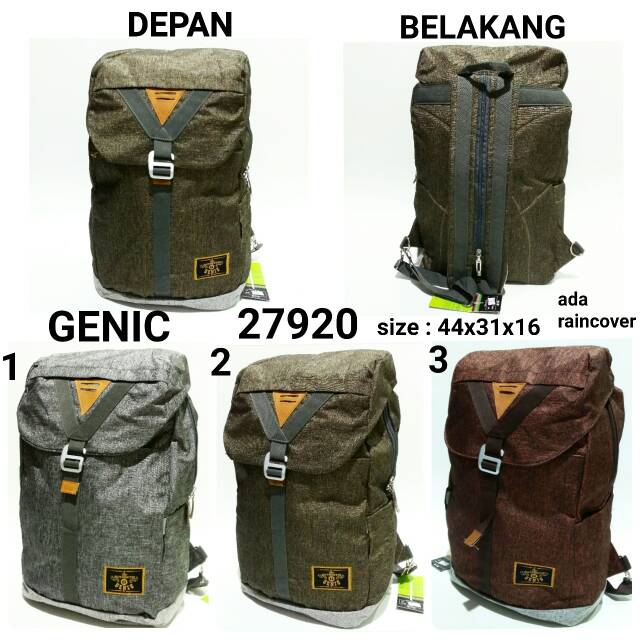 Tas sekolah ransel backpack unisex genic 27920 tas punggung murah keren cowok cewek