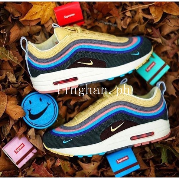  Nike  Air  Max  1 97 Sepatu  Sneakers Corduroy Warna Pelangi 