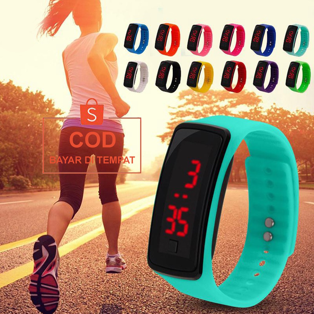 [✅COD] Jam Tangan Digital Sport Led Watch Aksesoris Fashion Wanita Pria Cewek Cowok Anti Air Murah Couple Original