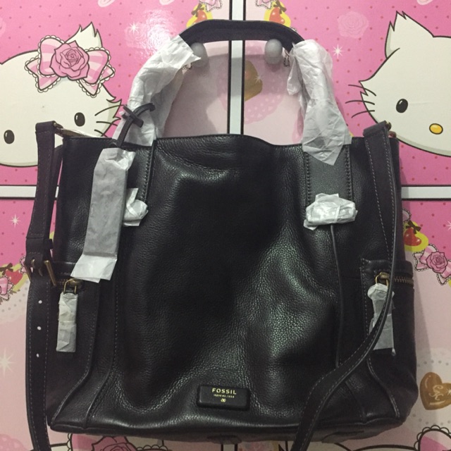 Fossil emerson satchel black large NWT