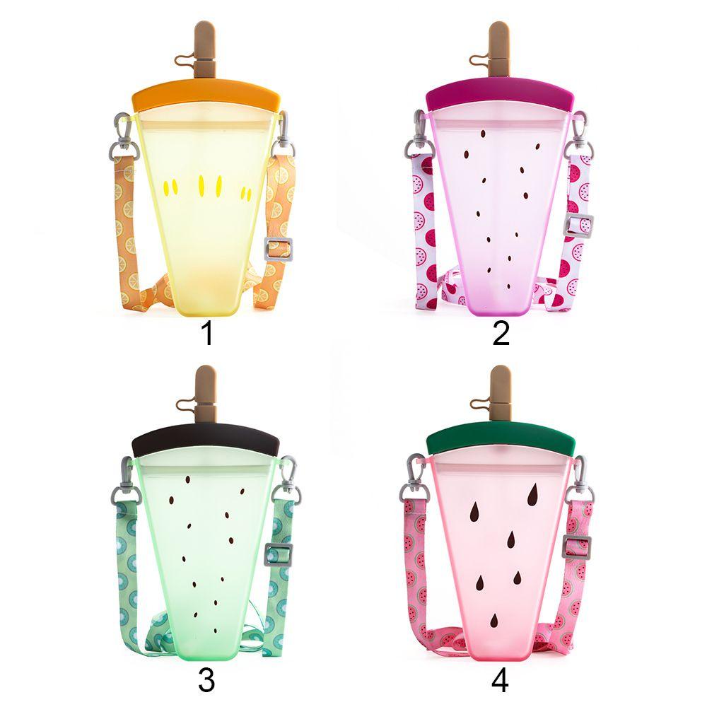 R-FLOWER Gelas Es Loli 320ML Portable Kawaii Ice Cream Drinkware Aksesoris Dapur Dengan Tali Drinking Cup