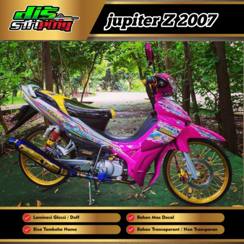 striping sticker jupiter z transparan hologram / striping motor jupiter z costum 089