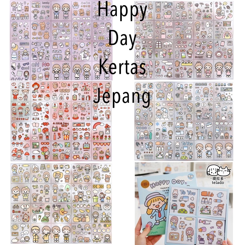 1 Lembar Stiker Aesthetic Tumblr Hp / Stiker Lucu Telado-HAPPYDAY KERTASJPG