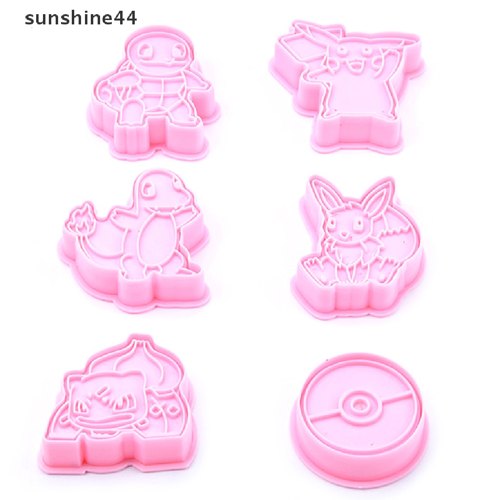 Sunshine 6 set Cetakan Biskuit / Kue Bentuk Kartun elf Bahan Plastik