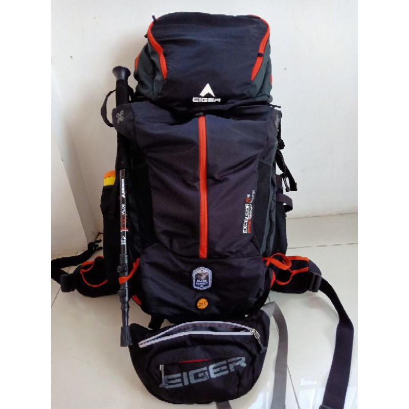 Tas Gunung Carier 3iger BLACK BORNEO 75 second pemakaian 1x