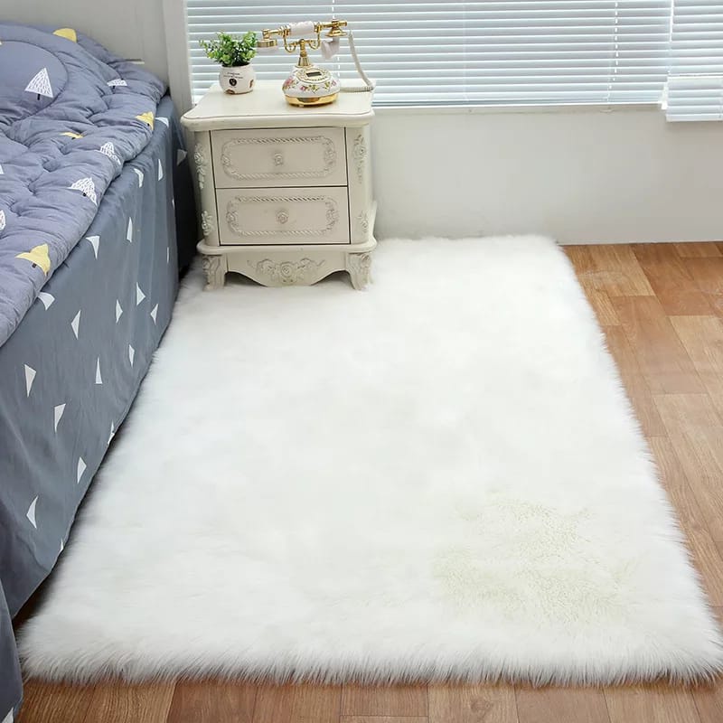 Karpet Bulu Korea Kamar Tidur 75x100cm Murah Bahan Halus &amp; Lembut Tidak Mudah Rontok Dekorasi Cantik