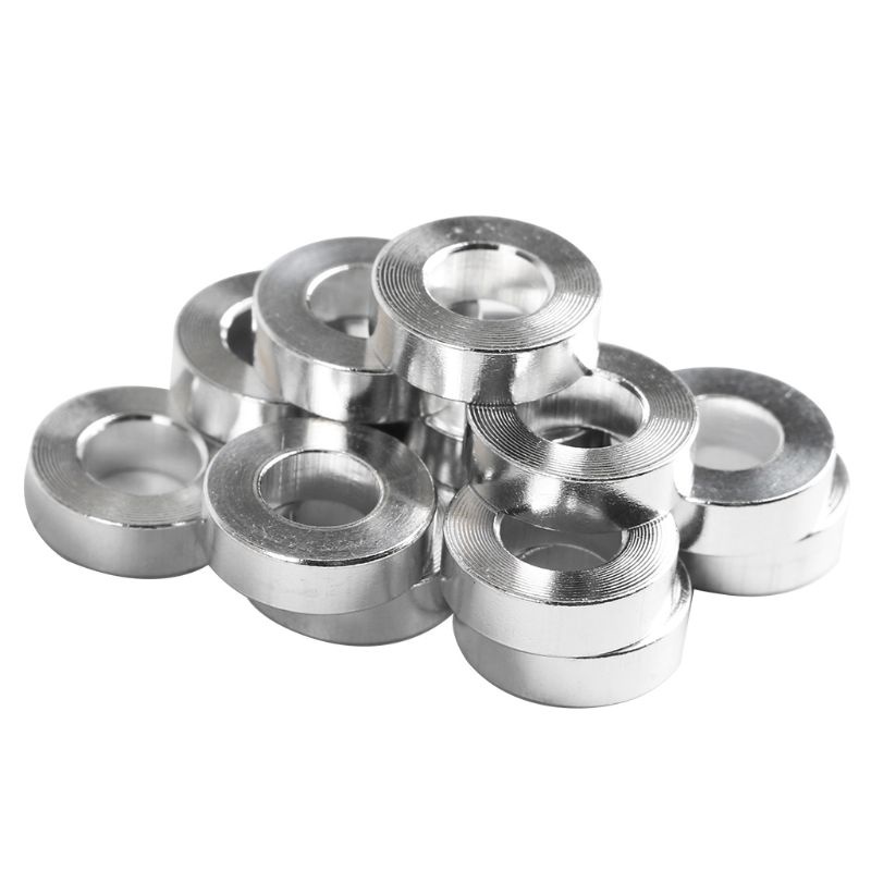 Btsg 10buah Model DIY Silver Metal Aluminium Flat Washer Spacer Gasket Untuk 3D Printer Bagian Hardware (3mm/0.1inch)