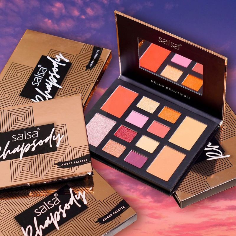 [BPOM] SALSA Rhapsody Face Palette Eyeshadow Contour Highlighter | Amber - Classic