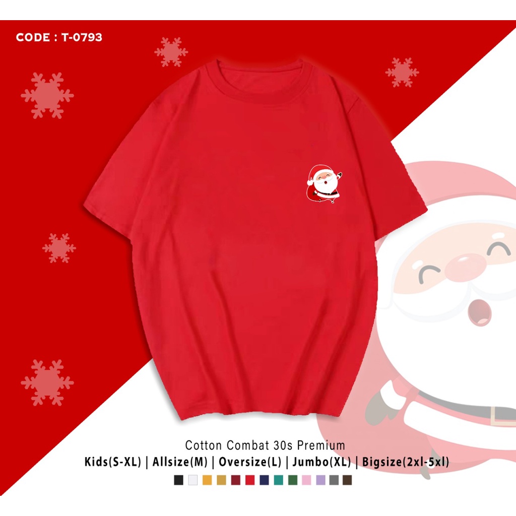 FREE CUSTOM NAMA - T-SHIRT / KAOS SANTA SIDE / KADO NATAL / BAJU KEMBARAN NATAL / KAOS CUSTOM KELUARGA