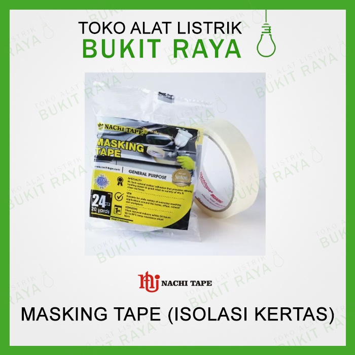 

Nachi Masking Tape Isolasi Kertas 24 mm x 20 Yards
